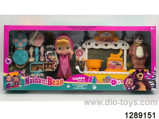 6 inch Solid Martha Doll with Bear, Cake Car & Egg Cooker