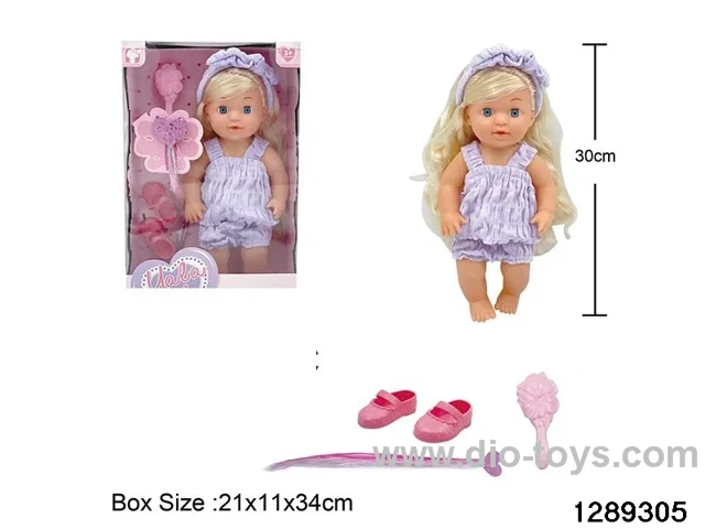 30cm girl doll with accessories in window box