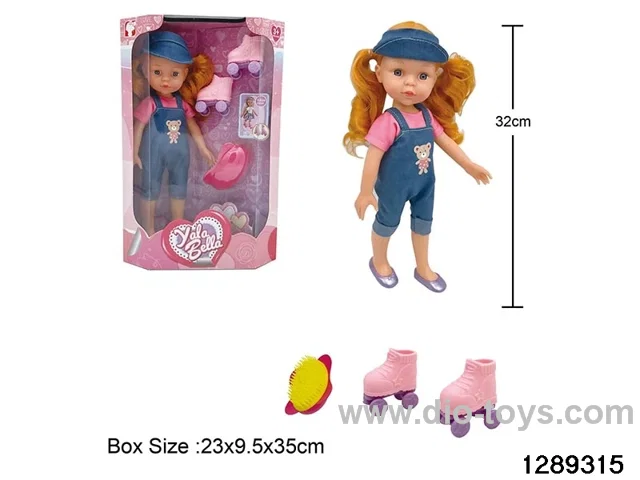 32cm girl doll with accessories in window box