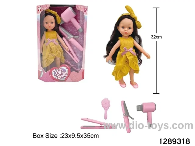 32cm girl doll with accessories in window box
