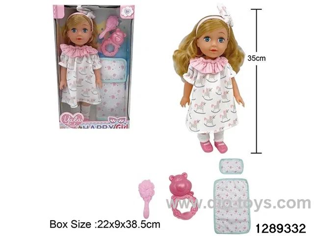 35cm girl doll with accessories in window box