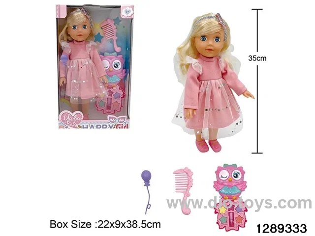 35cm girl doll with accessories in window box