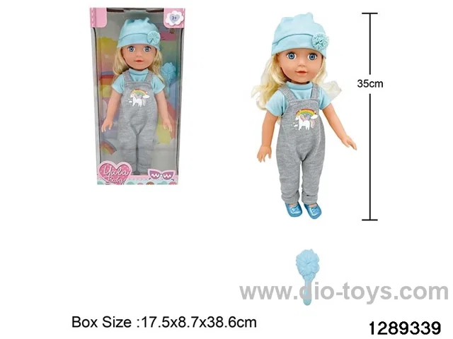 35cm girl doll with comb accessories in window box