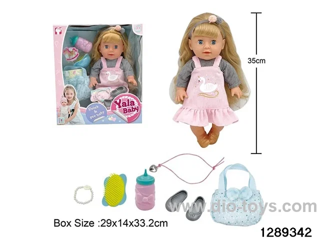 35cm girl doll with accessories in window box
