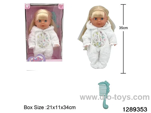 35cm girl doll with comb accessories in window box