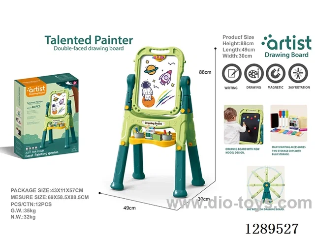 Magnetic Double-Sided Drawing Board with Long Legs