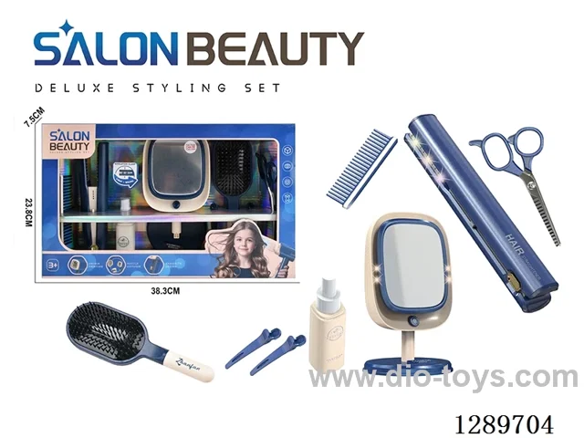Hair Styling Set (Straightener, Makeup Mirror, 9-PCS Set)
