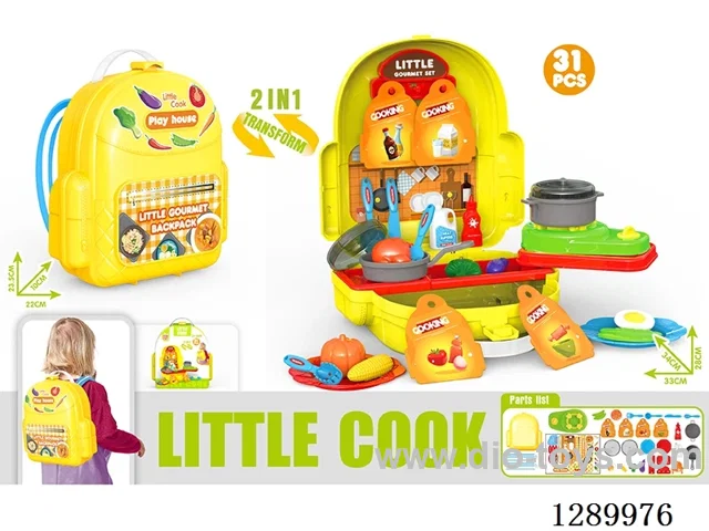 Kitchen-Themed Backpack/School Bag Set, 31PCS