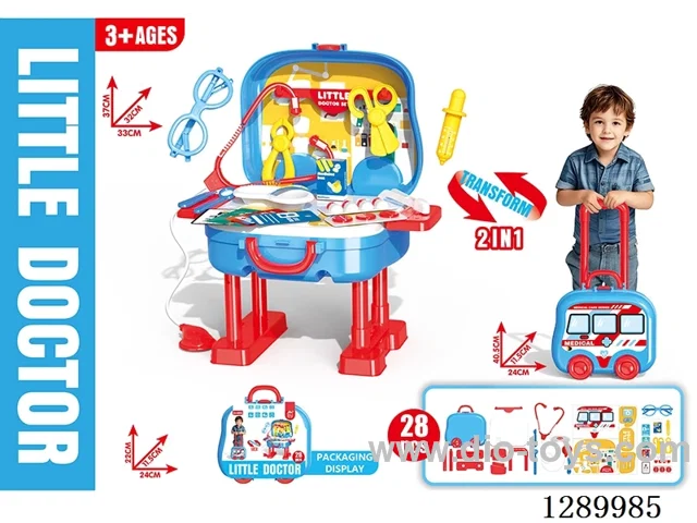 Rolling Suitcase Storage Doctor Set, 28PCS