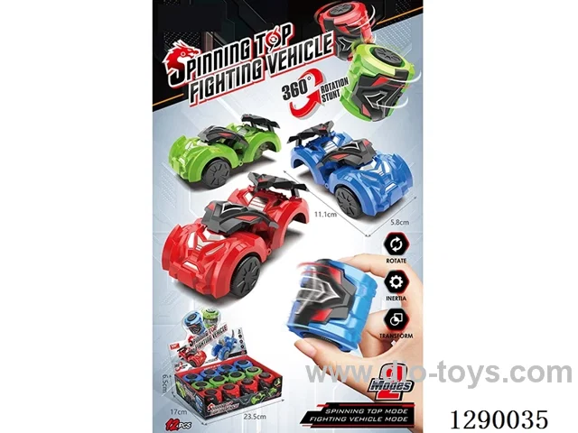 Racing-Themed Transforming Spinning Car, 3 Colors (12-Pack)