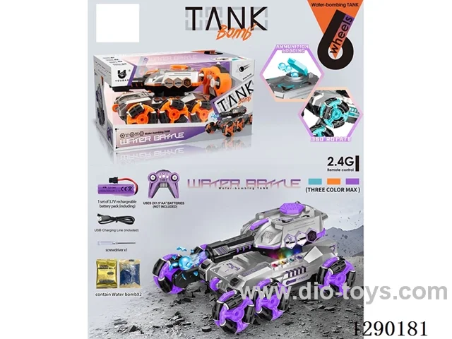 2.4G RC stunt tank W L/M/Water Spray 3 colors included battery