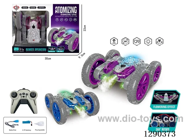 rc stunt car with light/spray included battery