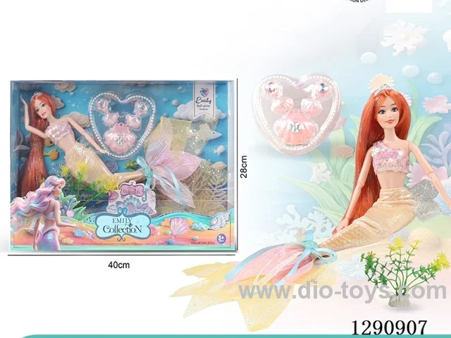 11.5-inch, 11-Joint Mermaid Doll