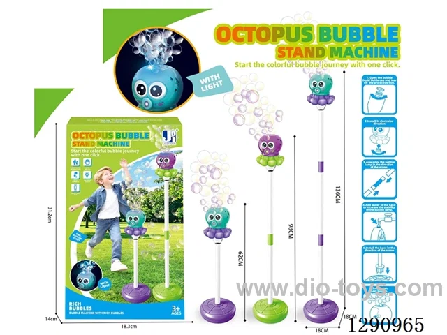 Octopus-Shaped Streetlight Bubble Machine with Multiple Holes