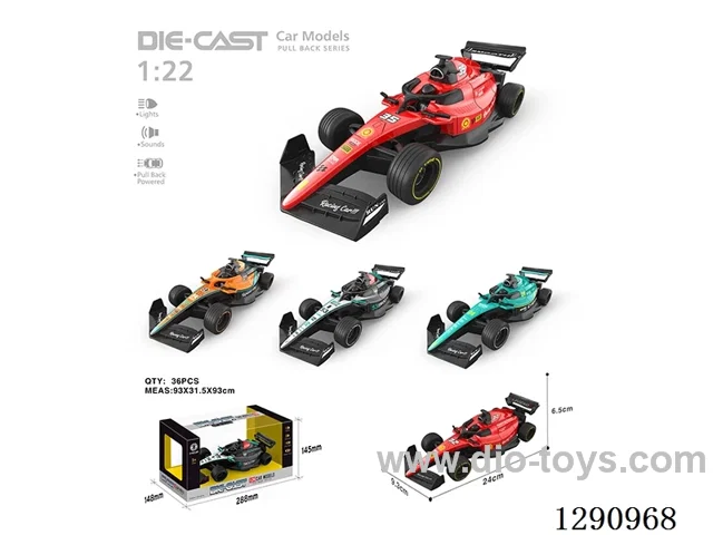 1:22 Die-Cast Pull-Back Formula Car