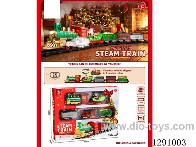 Classic Steam-Powered Electric Track Train (Christmas Edition; Christmas Cars 2 Colors)