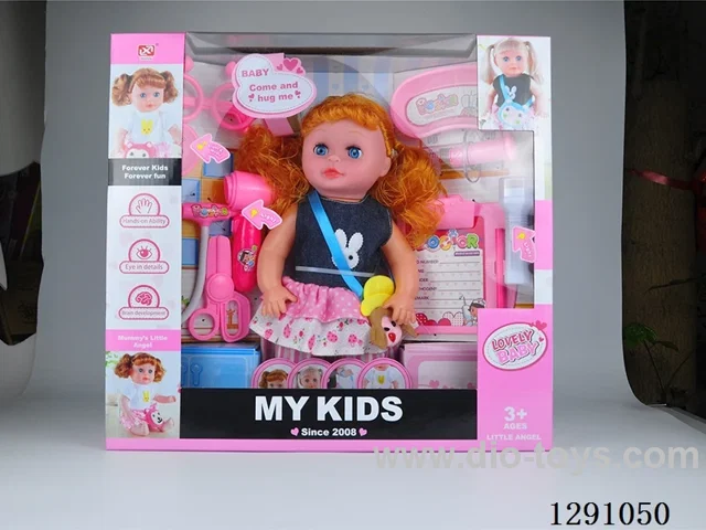 16-inch doll with included battery + medical instrument set
