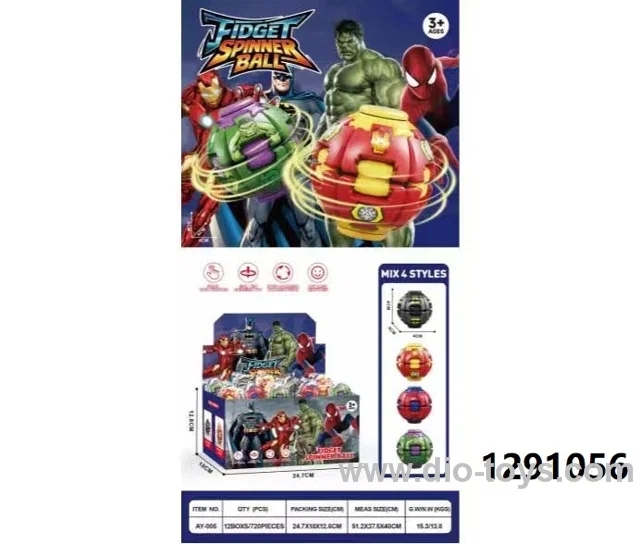 Fidget spinner ball toy in display box