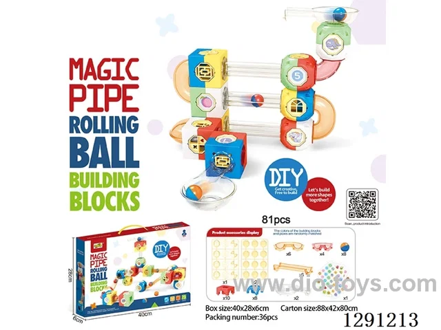 Square and Round Pipe Building Blocks 81PCS