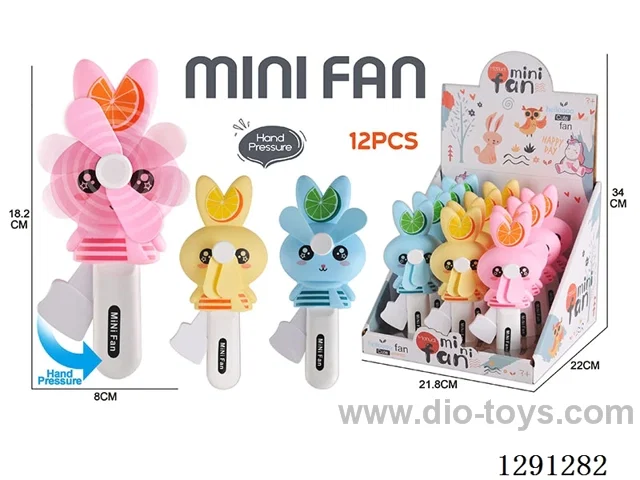 Small Hand-Press Fans, 12PCS, 3 colors