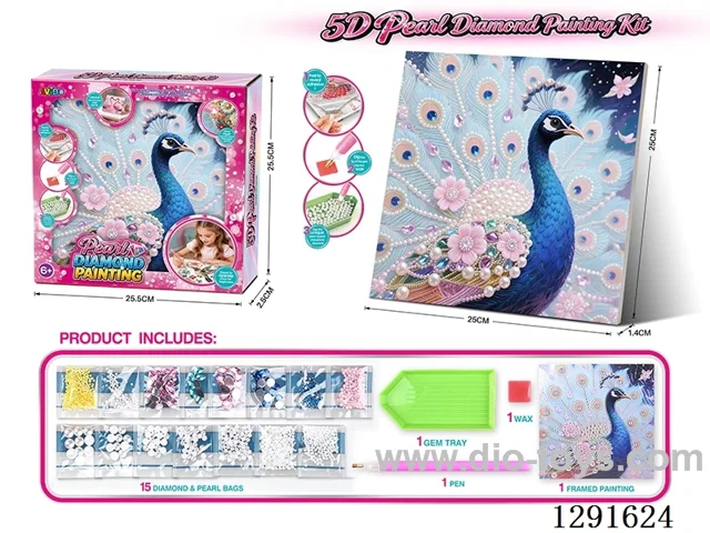 5D Rhinestone and Pearl Decorative Painting - Peacock