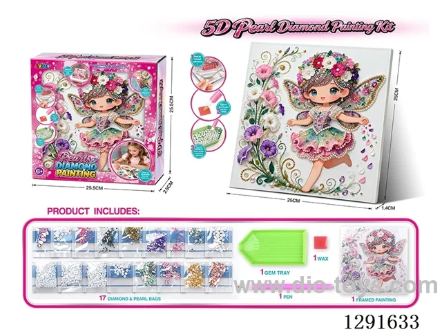 5D Rhinestone and Pearl Decorative Painting - Butterfly Girl