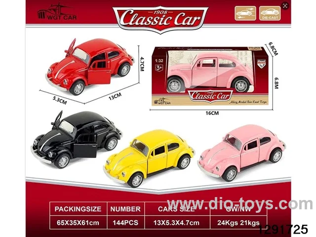 1:32 pull back metal car in window box