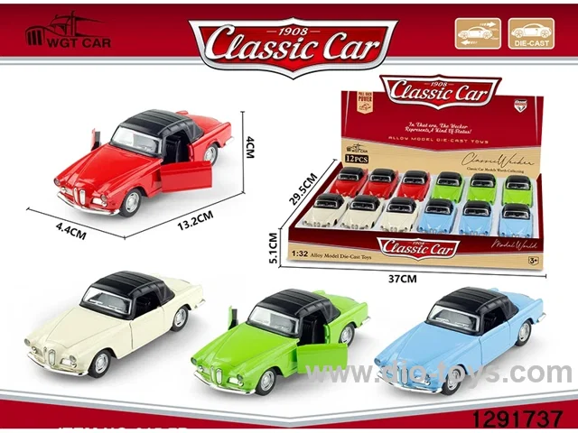 1:32 pull back metal car 12pcs in display box