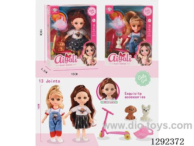 6-Inch 13-Joint Solid-Body Doll Set 2 mixed