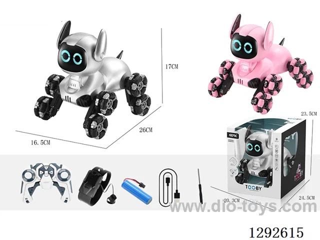 8ch RC Robot Dog (Painted Version) (Gray/Pink) - Dual Mode
