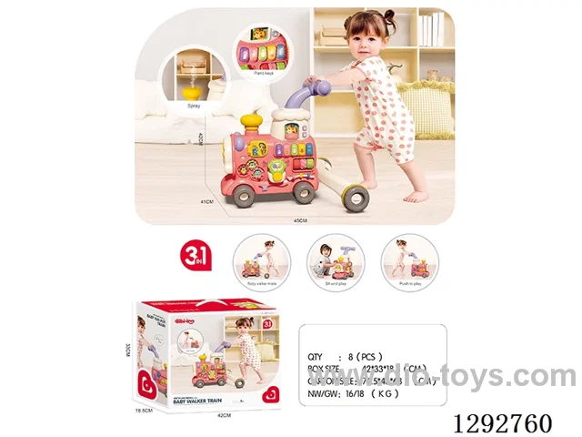 3-in-1 Steam Toy Train Walker (Red)