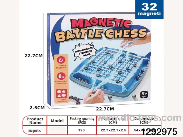 Magnetic Battle Chess with Molded Plate (32 Magnetic pcs)