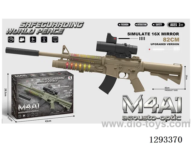 Upgraded M4A1 B/O Gun with Silencer + Locomotive 16x Scope W L/M (Desert Colour)