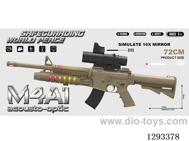M4A1 B/O Gun with Train Head 16x Scope W L/M (Desert Colour)
