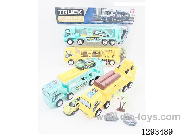 Inertia Tractor (Yellow/Blue) (includes 2 pull back + 1 free wheel cars + launch pad)