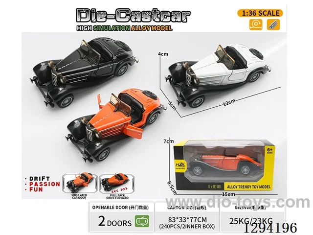 1:36 pull back alloy car 3 colors