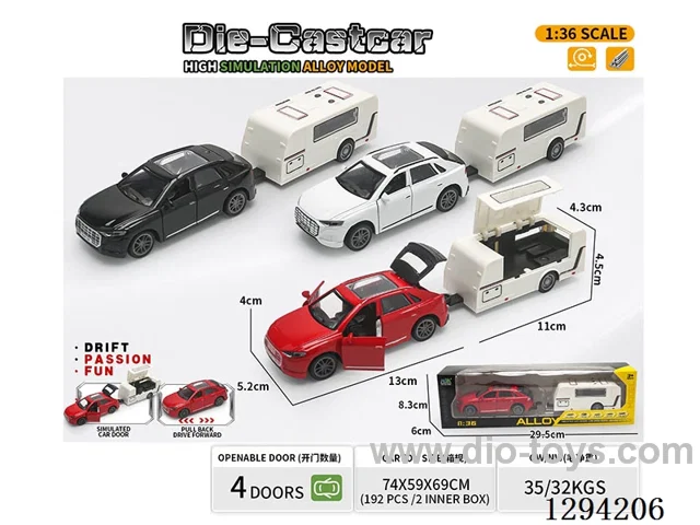 1:36 pull back alloy car 3 colors
