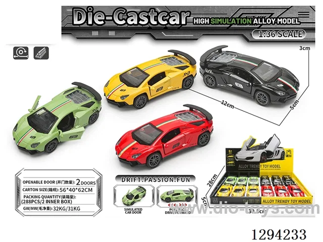 1:36 pull back alloy car 4 colors 12PCS