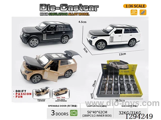 1:36 pull back alloy car 3 colors 12PCS