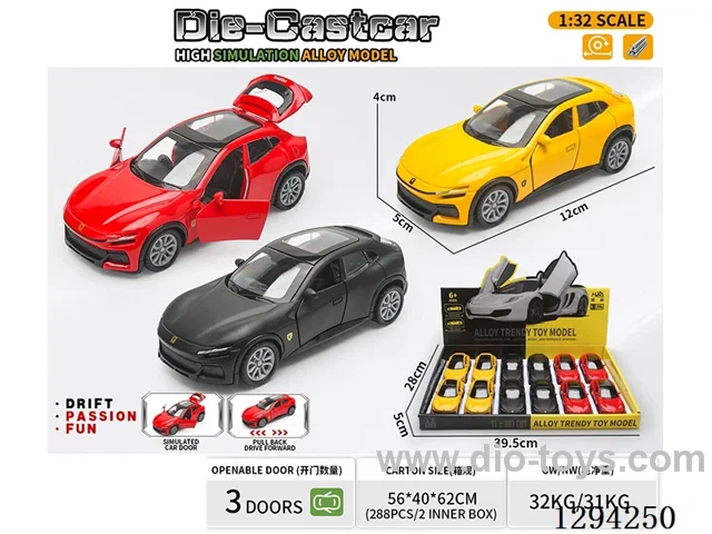 1:36 pull back alloy car 3 colors 12PCS
