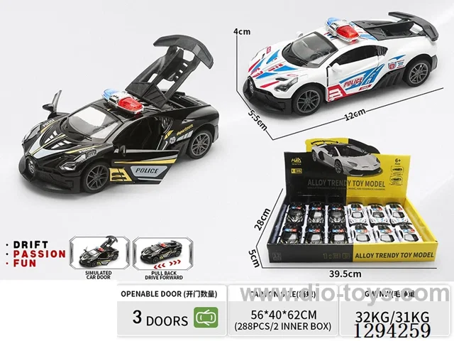 1:36 pull back alloy car 2 colors 12PCS
