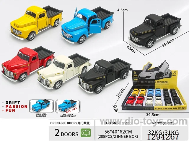 1:36 pull back alloy car 2 styles 12PCS