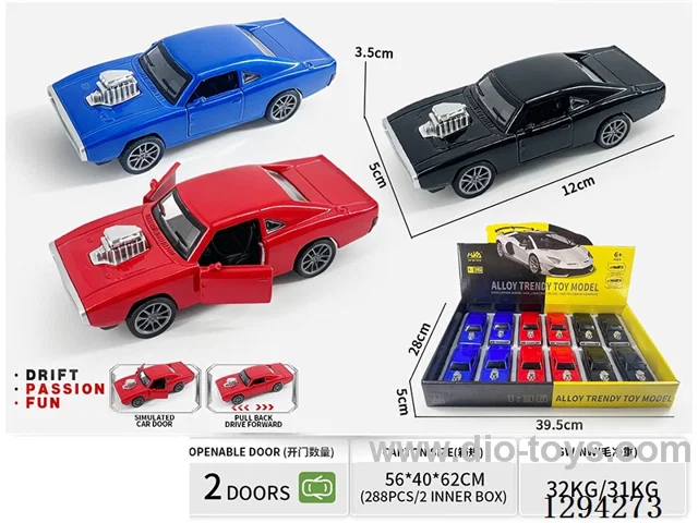 1:36 pull back alloy car 3 colors 12PCS