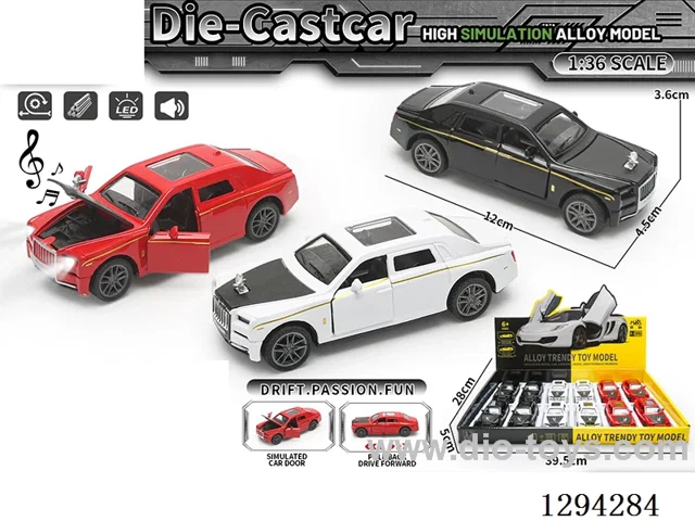 1:36 pull back alloy car 3 colors 12PCS W L/M