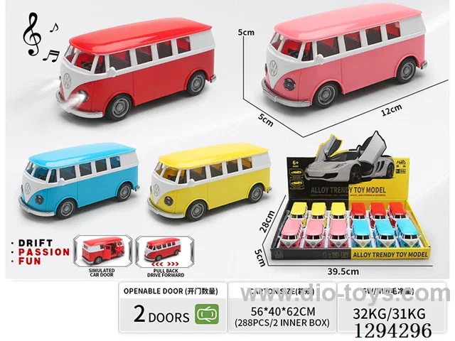 1:36 pull back alloy car 4 colors 12PCS W L/M