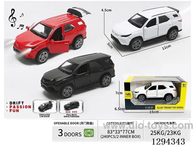 1:36 pull back alloy car 3 colors W L/M
