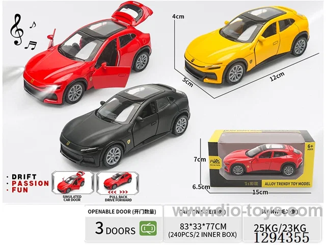 1:36 pull back alloy car 3 colors W L/M