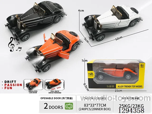 1:36 pull back alloy car 3 colors W L/M