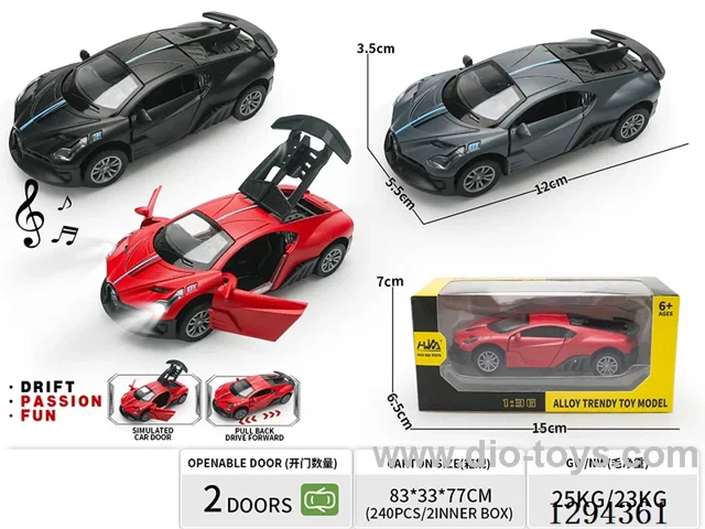 1:36 pull back alloy car 3 colors W L/M