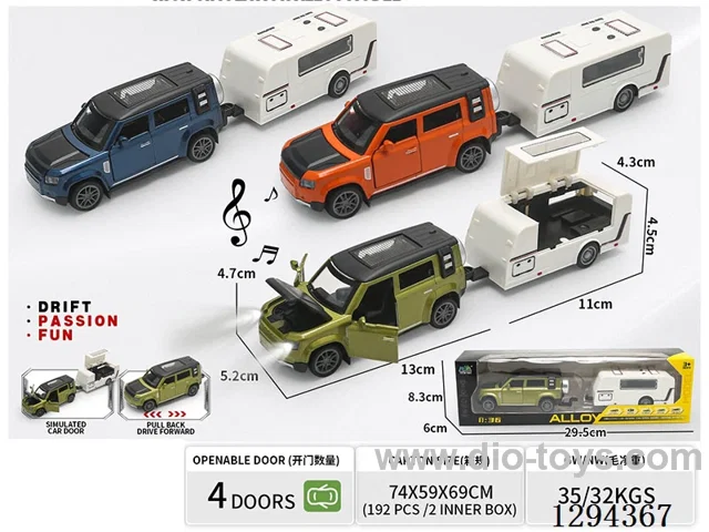 1:36 pull back alloy car 3 colors W L/M